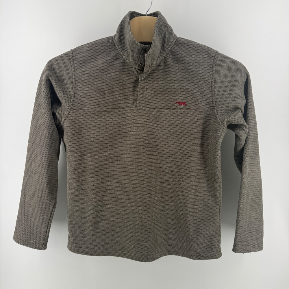 Mountain Khakis Mens M Brown Textured Fleece Quarter Button Mock Neck Pullover - Picture 4 of 9